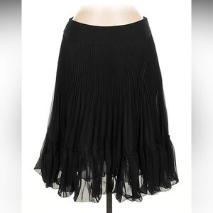 Akris Black A-Line Pleated Skirt